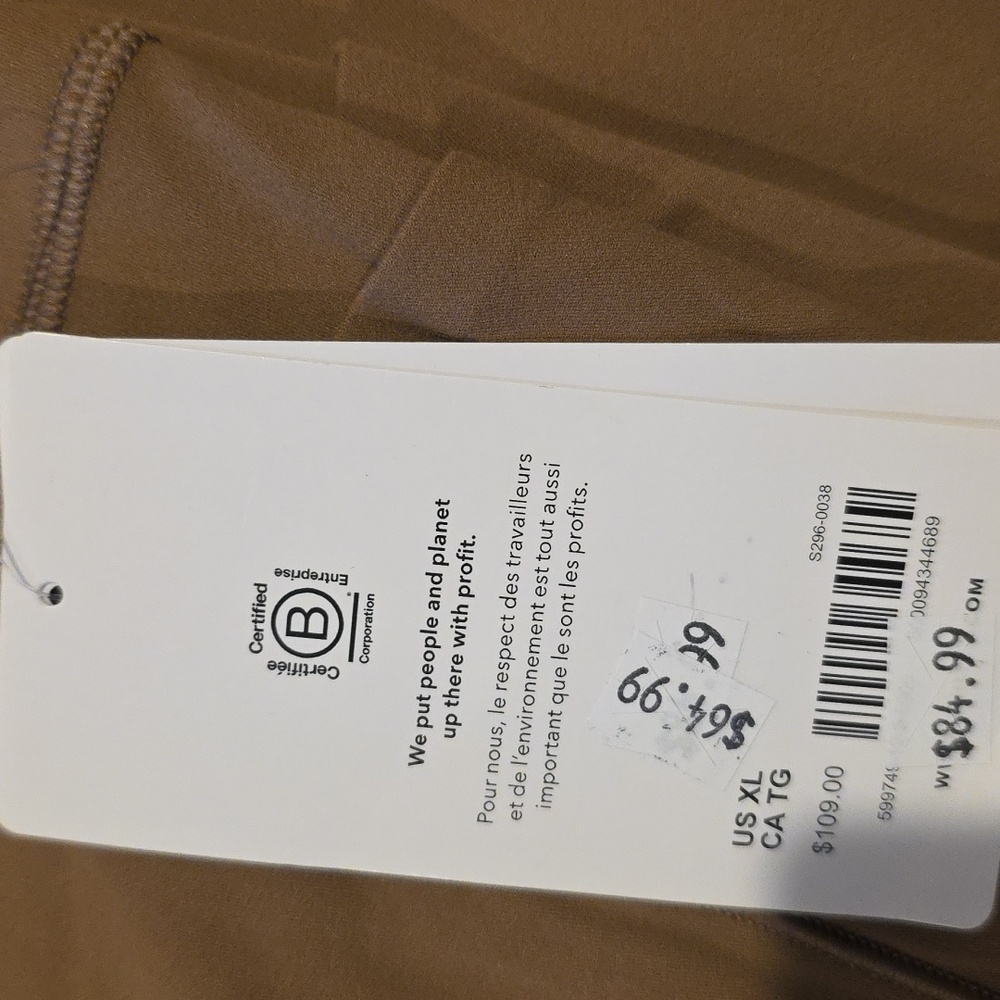 Athleta rustic beige XL salutation stash leggings tan brown Pockets - Picture 3 of 4